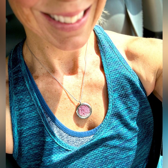 Eternal Moss Locket Pendant Necklace- Rose Pink - Picture 10 of 10